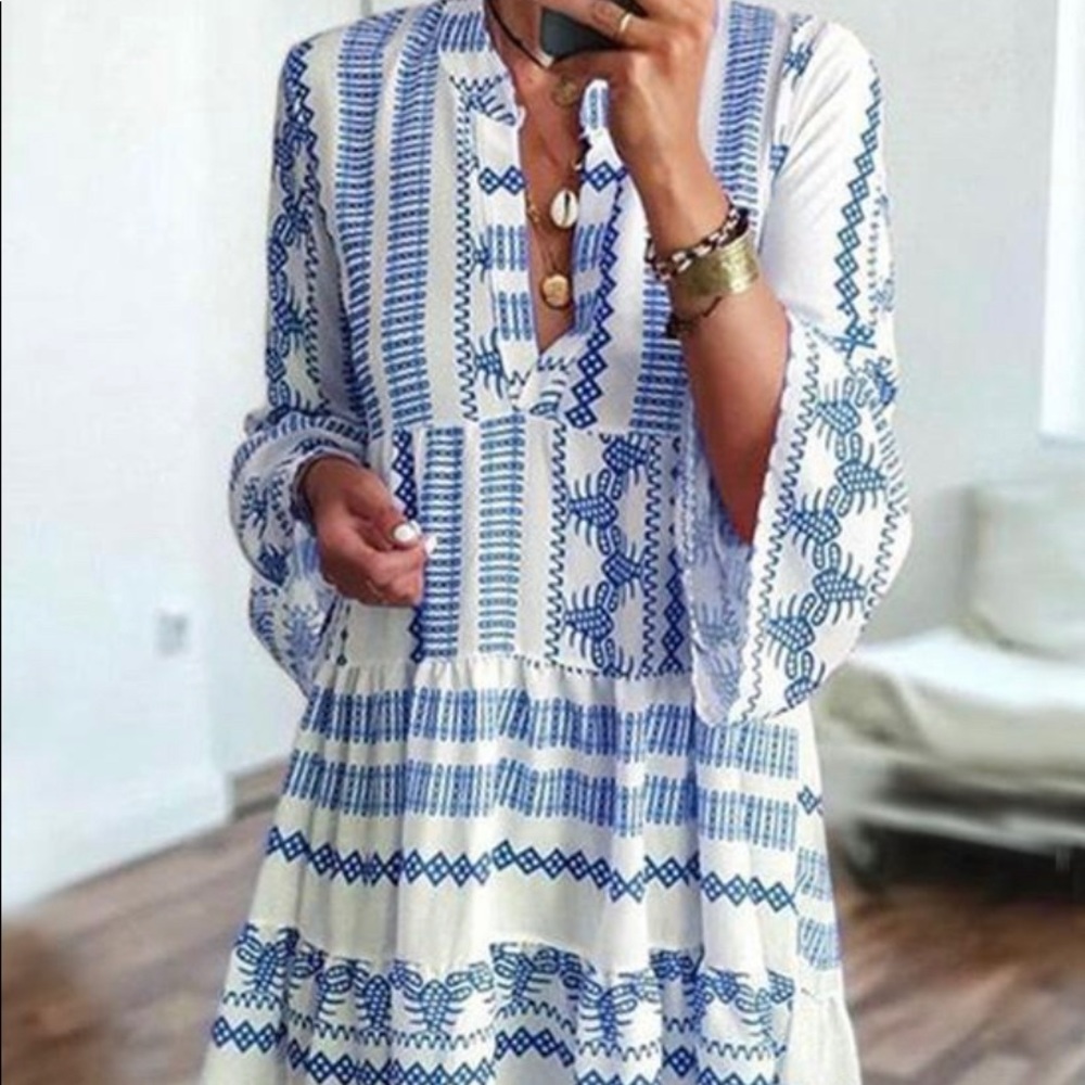 White & Blue dress